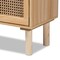 Baxton Studio Faulkner Mid-Century Natural Brown Finished Wood and Rattan 2-Door Bookcase 199-12318-ZORO - alternate 6